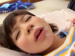 Japanese doll fucks man's face off indoors.