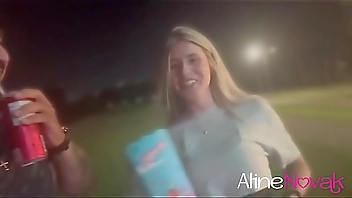 We met the motorcycle courier at the park and ended up at the motel! The hot blonde loves a threesome adventure! - alinenovak.com.br