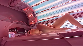 Solarium Cam Beautiful girl masturbates wet pussy till creampie